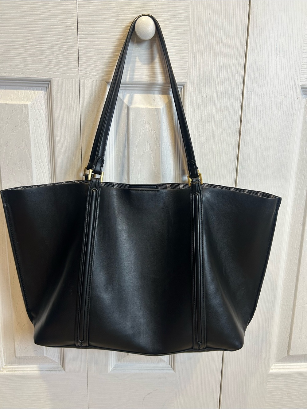 Zara Black Tote - Faux Leather